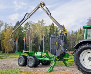 Przyczepa Leśna z napędem 4x4 G2 14t napęd 4WD dźwig G2 7,0m FARMA